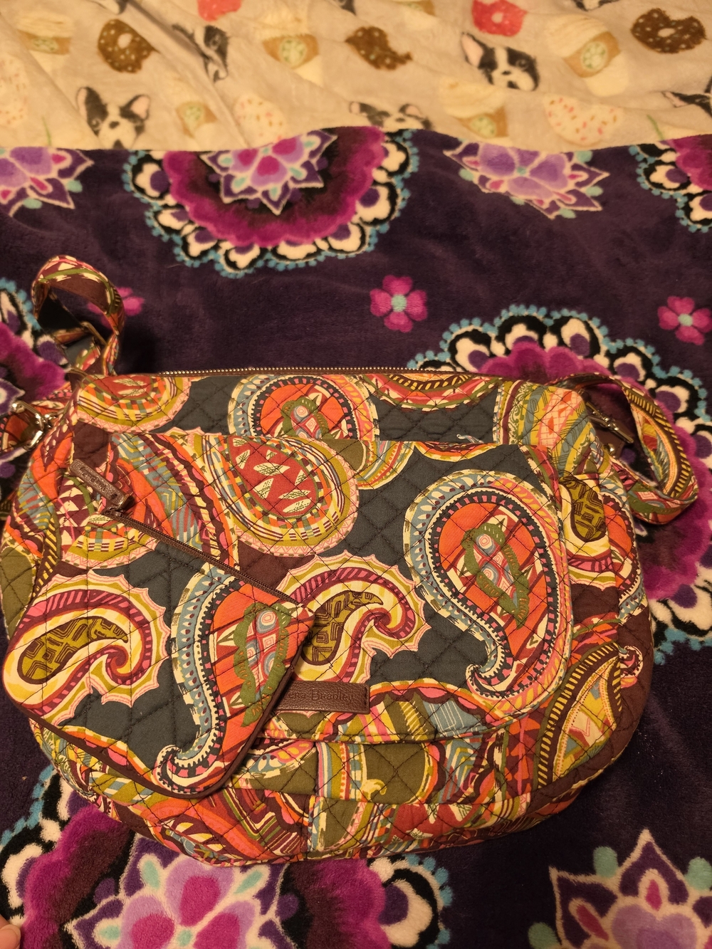 Vera Bradley Carson Shoulder Bag In Heirloom Paisley With Matching Coin Purse